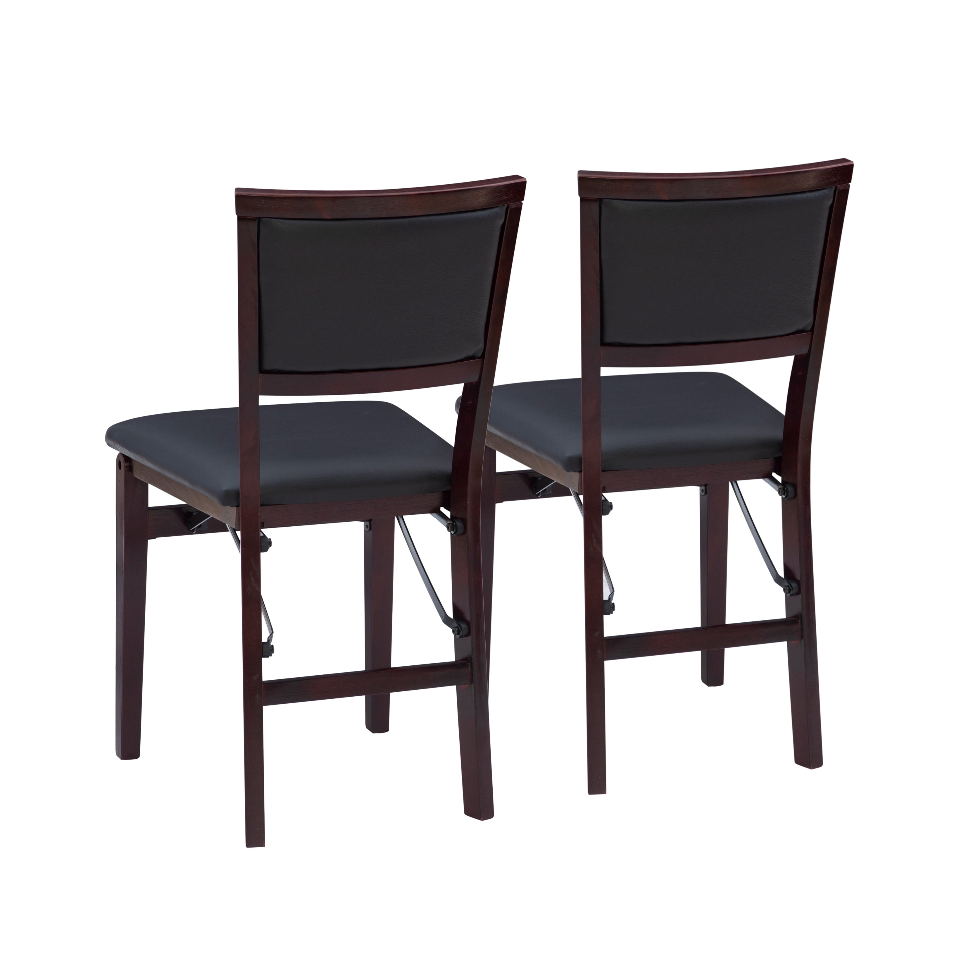 Linon Kristle Indoor Folding Dining Chair, Set of 2, Espresso/Dark Brown