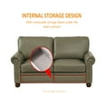thumbnail image 5 of 2-Seater Sofa, Upholstered PU Leather Loveseat Sofa Chair with Storage Drawer, Wood Legs, Large Back, Nail Decoration, Modern Accent Sofa Couch for Living Room, Guest Room, Grey, 5 of 8