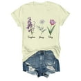 thumbnail image 3 of Tittly T Shirts for Women Graphic Tees Floral T Shirt Tango Shirt Round Neck Tshirt Flowers Print T Shirt，Floral T Shirt Tango Shirt Tshirts Shirts Spring Tops for Women Beige L, 3 of 6