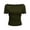 #0250-Army Green, variant on Womens Tops Boat Neck Ruched Slim Fit Short Sleeves Rib Knit Soft Comfy Casual Daily Going Out Shirts Gift