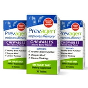 Prevagen Improves Memory - Regular Strength 10mg, 30 Chewables |Mixed Berry-3 Pack| with Apoaequorin & Vitamin D | Brain Supplement for Better Brain Health, Supports Healthy Brain Function and Clarity