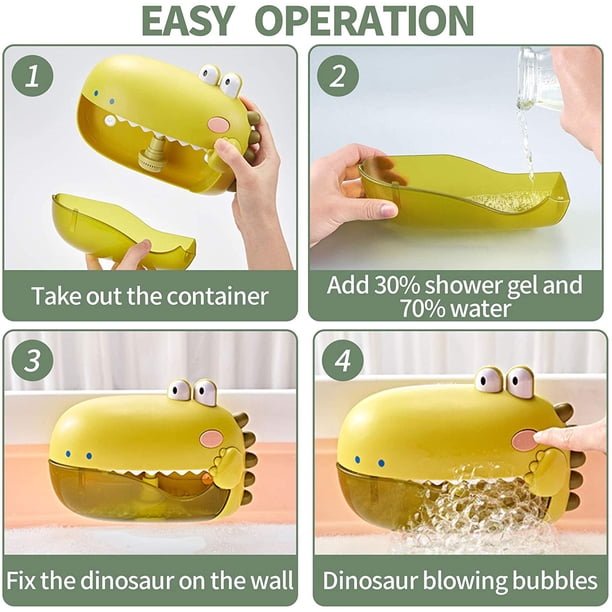 Jouet De Bain Dinosaure à Bulles Avec Musique Et Lumière - Jouet Bébé 1 à 6 Ans - Étanché IPX6 - Cadeau Enfant