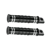 Unique Bargains Male Footpegs Black Aluminum Alloy Foot Pegs Motorcycle Footrests Pedals for Harley Davidson
