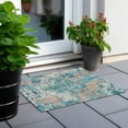 thumbnail image 6 of Addison Rugs Chantille Indoor/Outdoor Transitional Damask Teal Washable Rectangle Rug, 1'8" x 2'6", 6 of 6