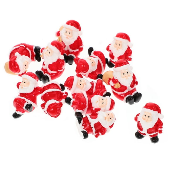 12pcs Christmas Miniature Ornaments Resin Santa Claus Figures Christmas Accessories for Snowy Winter ( Mixed Style )
