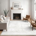 thumbnail image 3 of 5x7 Washable Area Rug Non-Slip Low Profile Soft Boho Distressed Rug for Living Room, Bedroom, Dining Room, Office, Beige, 3 of 13