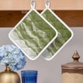 thumbnail image 2 of Sage Green Ombre Pot Holders for Kitchen Heatproof Potholder, 5 Pack Modern Moire Abstract Art Luxury Hot Pads Multipurpose Oven Pads Cloth Potholders Trivet for Cooking Baking, 2 of 7