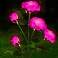 thumbnail image 2 of Spencer LED Solar Flower Light Waterproof Landscape Lights with 5 Rose Flowers, Solar Garden Lights Floral Outdoor Stake Lights for Patio Yard Lawn Pathway Decor, Pink, 2 of 12