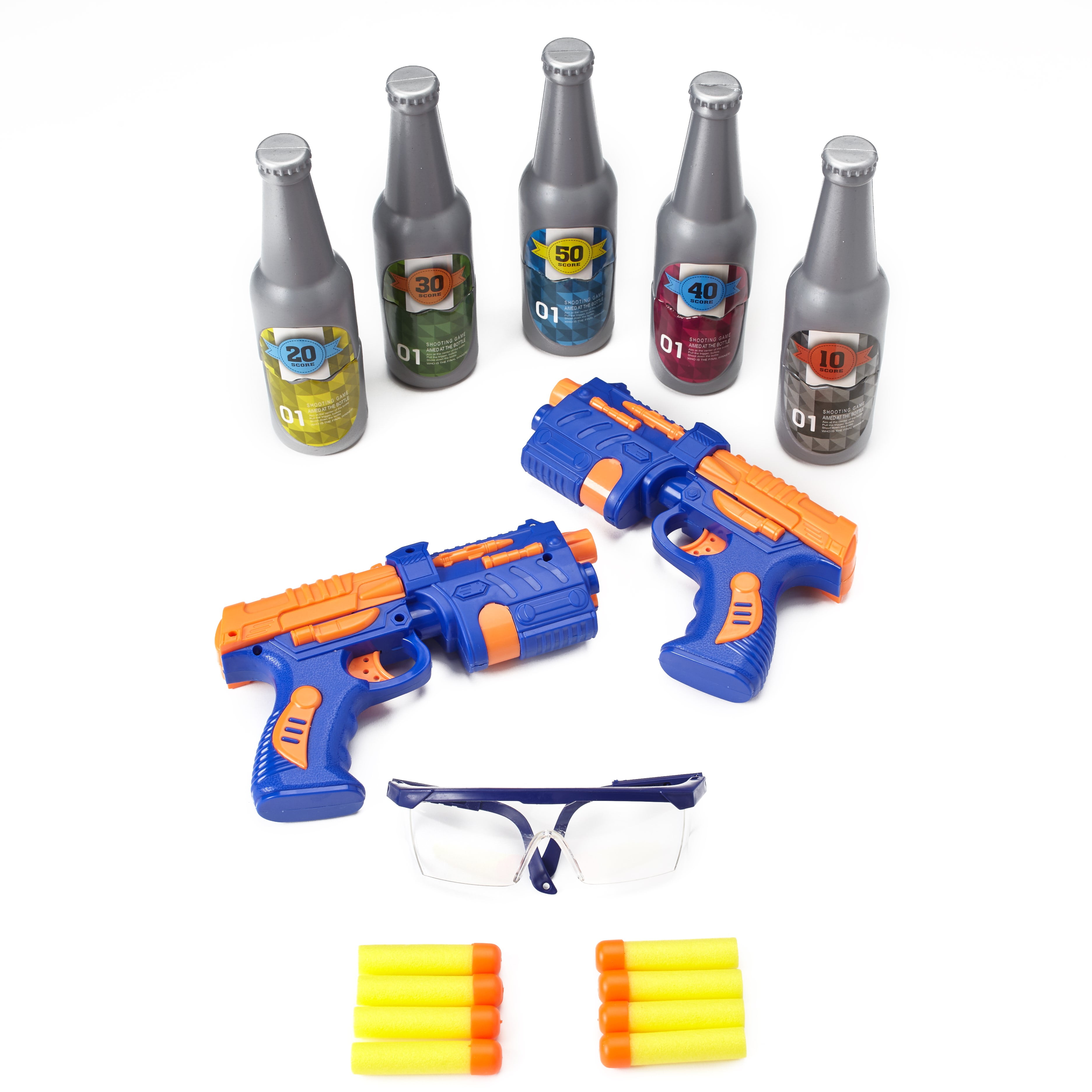 Kids Childrens Fun Game Tin Can Alley Shooting Game Target Games With 2 Toy Guns & 8 Soft Safe Darts Ideal Gift Idea