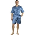 thumbnail image 3 of Up2date Fashion's Men's Pajama Satin Set / Pajamas  PJs,  Tie Print, Short-Sleeve with Shorts, 3 of 3