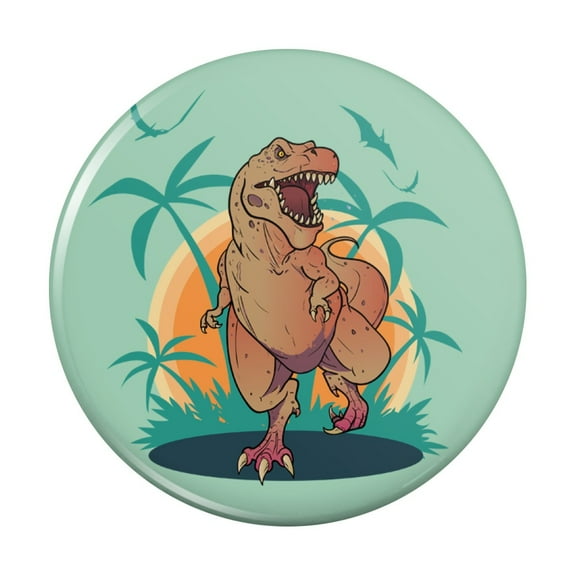 Dinosaur Tyrannosaurus Rex Running Kitchen Refrigerator Locker Button Magnet