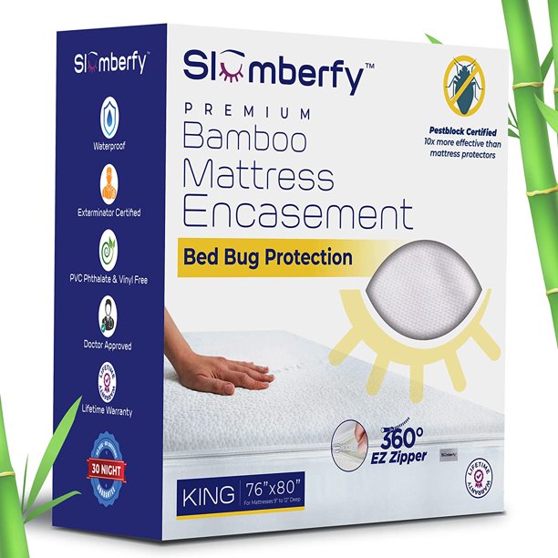 King Size Waterproof Bamboo Mattress Encasement by Slumberfy, Premium