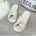 thumbnail image 4 of Slippers for Women Memory Foam House Bedroom Corduroy Bow Crossbands Slide Slipper Shoes Comfy Trendy Gift Slippers, 4 of 7