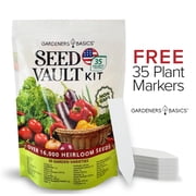 Vegetable Seed Vault Kit – 35 Heirloom Non-GMO Vegetable Seeds for Gardening Survival Food Storage