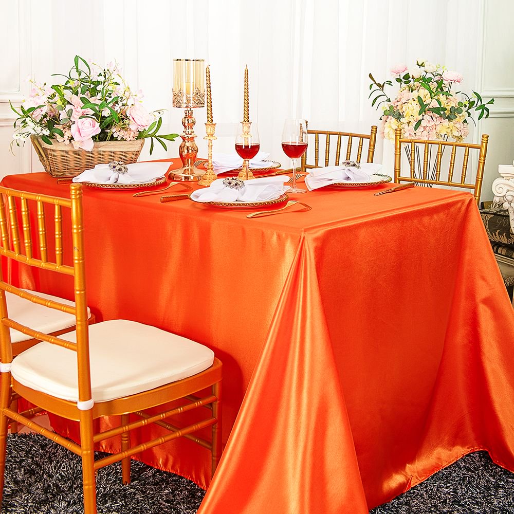 Wedding Linens Inc. 54" x 108" Satin Rectangular Table Cover Tablecloth