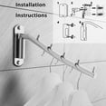 thumbnail image 4 of Cheer US Stainless Steel Clothes Hanger Rack-Wall Mount Garment Hook with Swing Arm, Sturdy Coat Robe Storage Organizer for Laundry Room Bedrooms Clothing Drying Rack with 5 Hooks, 4 of 6