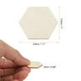 thumbnail image 2 of 50 piezas de hexágonos de madera sin terminar 1" x 1.1" x 0.08" rebanadas de madera natural recortes azulejos para manualidades DIY, 2 of 5