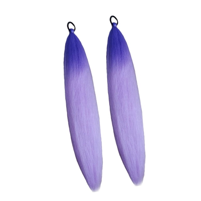 2 extensiones de cabello de cola de caballo con lazo, elegantes extensiones de cola de caballo sintéticas para maquillaje de fiesta de disfraces. Púrpura degradado