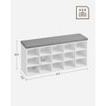 thumbnail image 2 of Boutique Home Shoe Bench with Cushion and Storage - White and Gray, 2 of 5