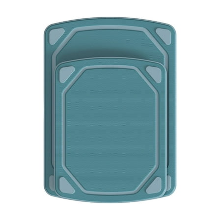 Mainstays 2 Pieces 8.5” x 11” and 10” x 14” Non-Slip Recycled Poly Cutting Board,  Blue Color