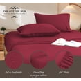 thumbnail image 3 of 100% Pima Cotton RV-King Size 4-PCs Sheet Set (Stripe, Burgundy) Fits 27-30â€ Deep Pocket, 600 Series Sateen Weave, 3 of 5