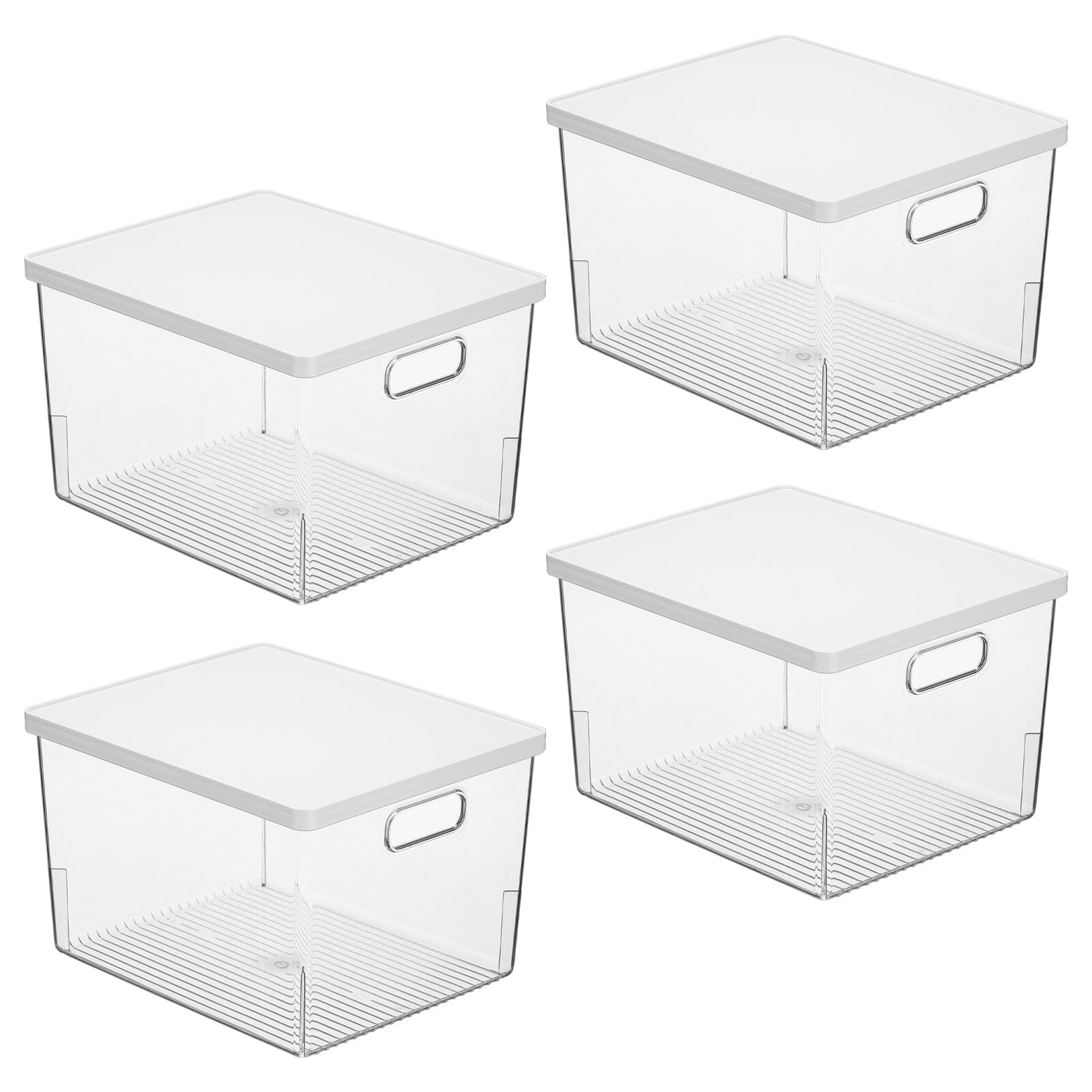 mDesign Large Plastic Stackable Kitchen Storage Bin Box