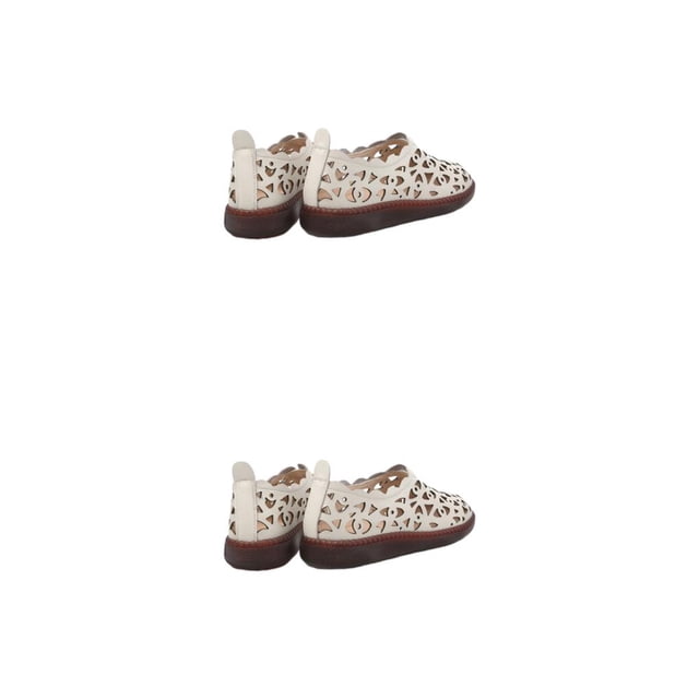 Minnieouse Zapatos planos con estilo para mujer, calzado cómodo y flexible para diario, sandalias para mujer, zapatos 2023, suela blanda, Blanco crema treinta y nueve 2piezas