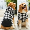 thumbnail image 2 of HKYNLAG Plaid Dog Hoodie British Style Pet Sweaters Warm Dog Jacket Dog Winter Clothes With Pocket for Small Medium Large Dogs Black 3XL, 2 of 9