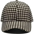 thumbnail image 3 of CoCoMangos Unisex Retro Houndstooth Print Baseball Cap Casual Sun Protection Dad Hat Polo Style Trucker Hats Adjustable Headwear, 3 of 6