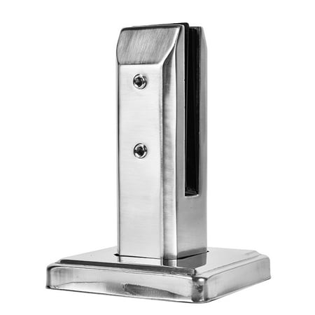 

Etereauty Stainless Steel Glass Clamp Punch Free Glass Bracket Durable Glass Holder Glass Fixing Tool for Daily Use with Lid and Screw (Matte Silver)