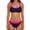 Multicolor, variant on Staron Women's Two Piece Bikini Sets Color Block High Waisted Swimsuit Sporty Crop Top Adjustable Straps Removable Padding Beach Pool Vacation, Purple XXL