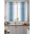 thumbnail image 4 of Blue White Ombre Sheer Curtains 2 Panels Set Gradient Color Lihgt Filtering Rod Pocket Voile Drape, Semi Sheer Window Curtains for Bedroom Living Room, 52"x72", 4 of 5