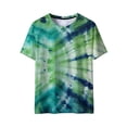 thumbnail image 2 of TaTaai Gradient Printed Top, Soft Breathable Cotton, Unisex Relaxed Fit, Short Sleeve Round Neck, Tie Dye, Casual Daily Spring Summer Outings Multi-Color Gift, 2 of 9