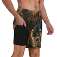 thumbnail image 2 of Yiaed Sunshine Butterfly Flower Bear Print Mens Swim Trunks Bathing Suit Compression Liner Beach Swim Shorts Swimwear Quick Dry Zipper Pocket No-Chafing Board Short-, 2 of 6