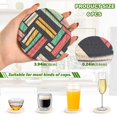 thumbnail image 2 of Yayeee 6 PCS Drink Coasters with Holder Set Woven Absorbent Round Tabletop Hot Pad, Red Geometric, 2 of 7
