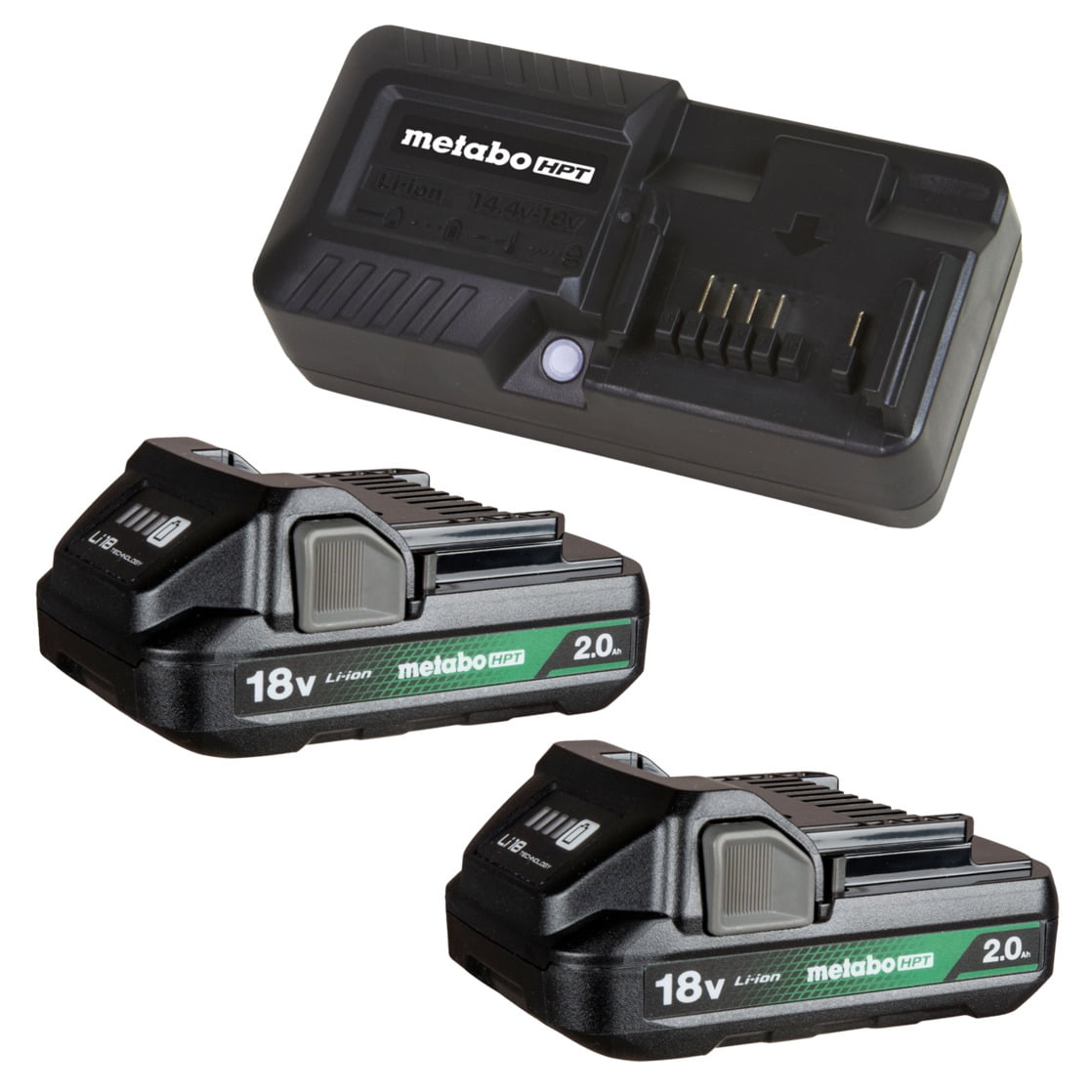 Metabo HPT 18V MultiVolt Corldess 5-inch Random Orbit Sander with 18V 2 Ah Lithium-Ion Batteries with Charger Kit