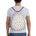 thumbnail image 2 of Drawstring Backpack - retro dots spots blots circle Splash Proof Small Drawstring Gym Bag for Women Men, Cinch Sports String Bag Backpack for Travel Swimming Beach, 2 of 8