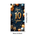 thumbnail image 3 of LUUFILx Cheers to 10 Years Anniversary Backdrop Celebration Decoration Party Supplies Milestone Event Photography Props Background Banner Decor, 3 of 7