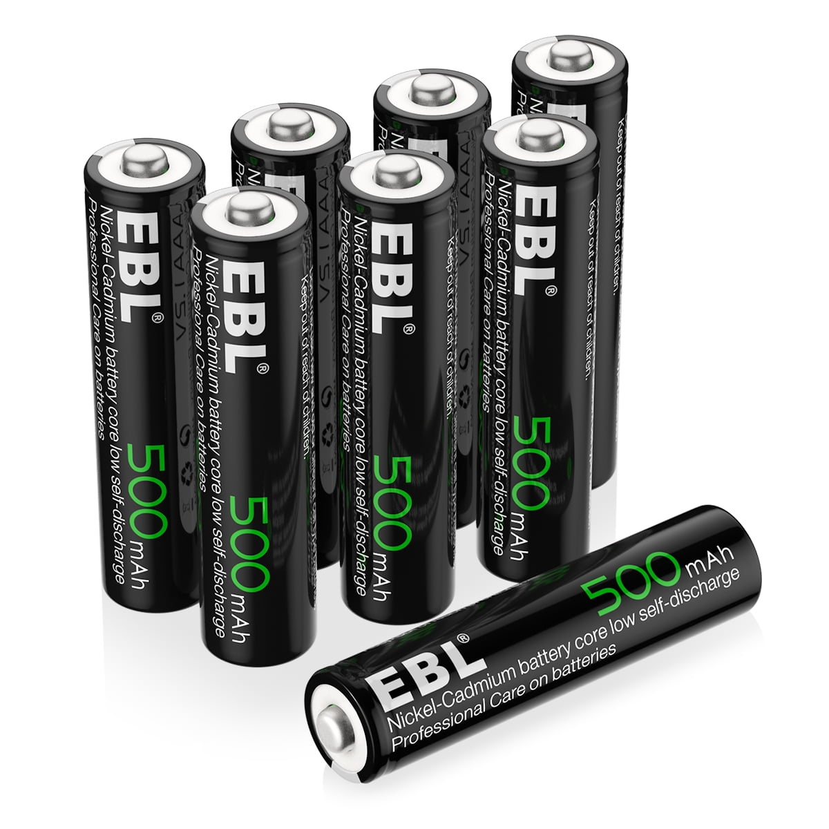 EBL Rechargeable AAA Batteries (8 Pack), 500 mAh Triple a Batteries for Solar Garden Light