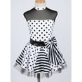 thumbnail image 3 of YEAHDOR Little Girls Ballet Tutu Dress Polka Dots Shiny Sequins Jazz Latin Dance Dress,Sizes 4-14 White 8, 3 of 7
