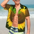 thumbnail image 7 of Honeii Sunflower3 Print Men’s Hawaiian Shirt,Classic Button-Down Short Sleeve Shirt, for Beach, Vacation, and Outdoor Activities,Small, 7 of 7