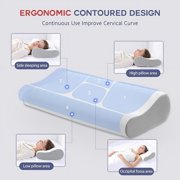 Balea Memory Foam Cervical Neck Pillow for Neck Pain Relief,Wave Contour Orthopedic Cooling Pillow, Adjustable Neck Support Bed Pillow,(White)