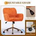 thumbnail image 4 of ENYOPRO Office Chair with Chrome Legs, Ergonomic Teddy Desk Chair Vanity Chair with Wheels, Modern Computer Chair for Home Office,Orange, 4 of 6
