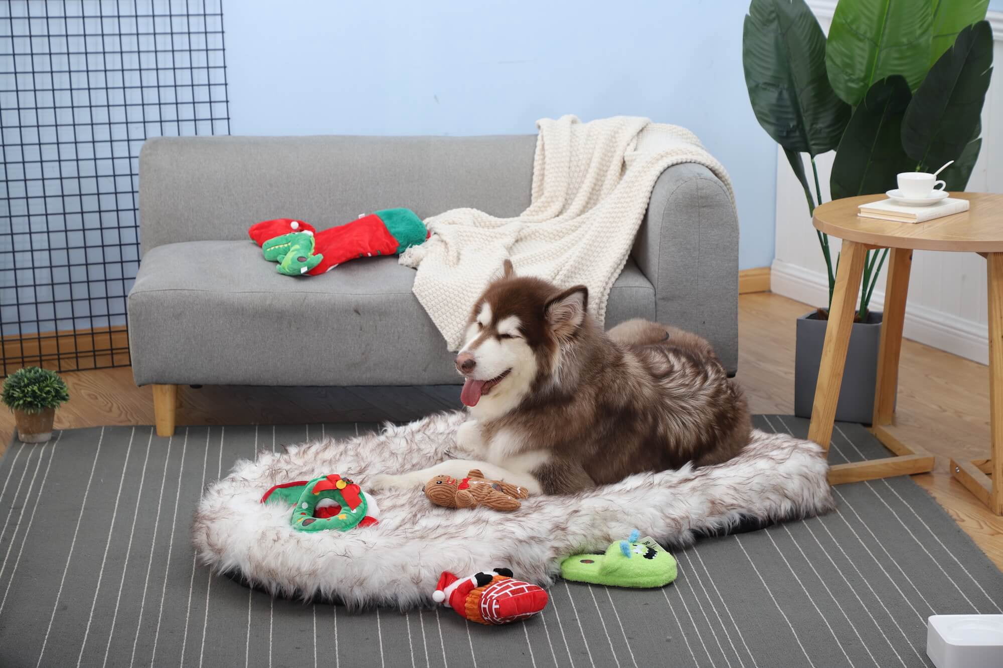Laifug Large Dog Bed - Comfy Orthopedic Memory Foam, Waterproof Liner, and Washable Cover (White) - Ideal for Comfort and Easy Cleaning