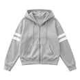 thumbnail image 6 of Enjoytime Hoodies for Women Striped Long Sleeve Zip Up Jacket Fall Fashion Casual Lightweight Sweatshirt with Pocket, 6 of 7