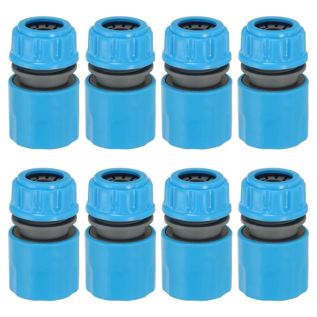 Conector de reparación de manguera Uxcell 11/16", 8 piezas de conectores de manguera de jardín de plástico, azul