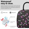 thumbnail image 3 of Lunch Bag Lunch Box for Women Reusable Insulated Lunch Cooler Bags,Large Capacity for Work Travel Picnic,Water-Resistant Pioneer Colorful Floral Lunch Tote Bag Gifts for Woman Mom Black, 3 of 6