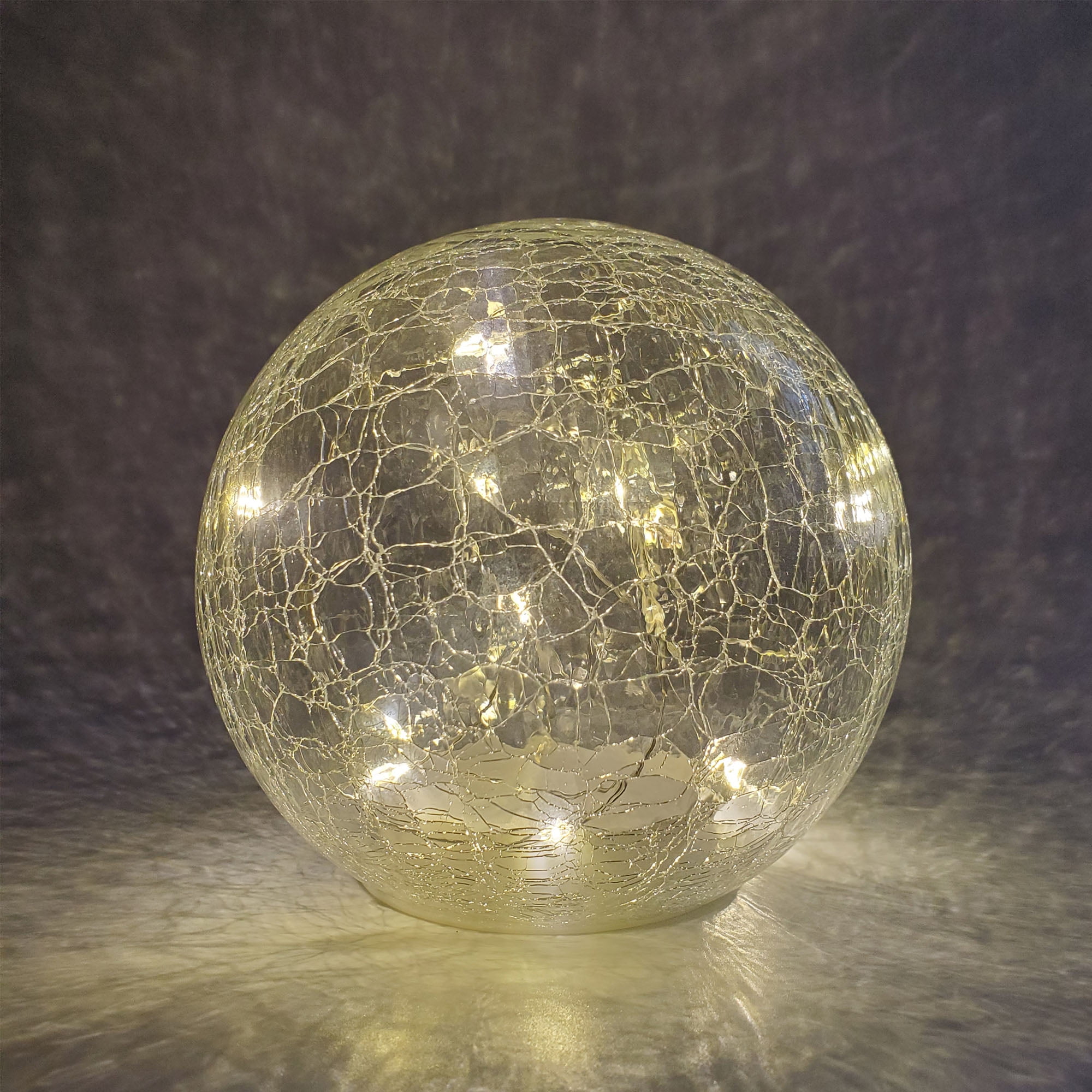 KAOWOD Crackle Globe LED Lamp Battery Operated, Lighted