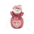 thumbnail image 2 of Dserfhy 1/2/3Pcs Christmas Gift Bag Santa Claus Snowman Reindeer Design Festive Theme Xmas Candy Bag with 3D Embroidery Party Decoration, 2 of 8