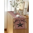 thumbnail image 5 of Table Runner 72 Inches Long for Kitchen Dining, Texas Star Farmhouse Dresser Scarf Farmhouse, Dining Table Decorations for Wedding/Parties, Rustic Red Plaid Berry Wooden 13 x 72 In, 5 of 8